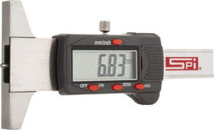 SPI - 0mm to 30mm Steel Electronic Depth Gage - 0.03mm Accuracy, 0.01mm Resolution, 60mm Base Length - Eagle Tool & Supply