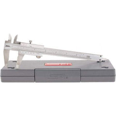 SPI - 0 to 6" Stainless Steel Vernier Caliper - 0.0010" Graduation, 40mm Jaw Depth, 0.001" Accuracy, Includes Depth Measurement Rod & Inside Diam Jaws, Includes NIST Traceability Certificate - Eagle Tool & Supply