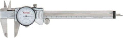 SPI - 0mm to 150mm Range, 0.01 mm Graduation, 1mm per Revolution, Dial Caliper - White Face, 40mm Jaw Length, Accurate to 0.02mm - Eagle Tool & Supply