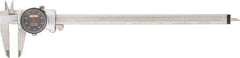 SPI - 0" to 12" Range, 0.001" Graduation, 0.1" per Revolution, Dial Caliper - Black Face, 2.51" Jaw Length, Accurate to 0.0015" - Eagle Tool & Supply