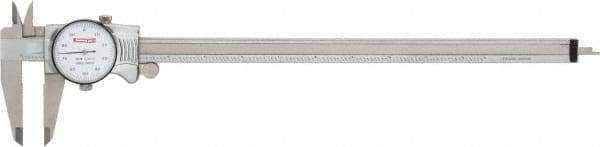 SPI - 0" to 12" Range, 0.001" Graduation, 0.1" per Revolution, Dial Caliper - White Face, 2.51" Jaw Length, Accurate to 0.0015" - Eagle Tool & Supply