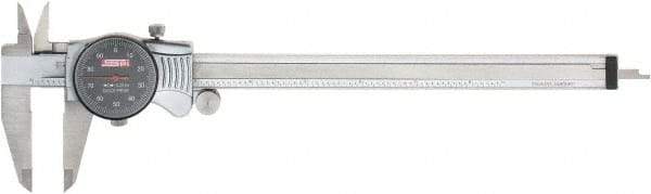 SPI - 0" to 8" Range, 0.001" Graduation, 0.1" per Revolution, Dial Caliper - Black Face, 1.97" Jaw Length, Accurate to 0.0015" - Eagle Tool & Supply