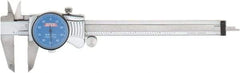 SPI - 0" to 6" Range, 0.001" Graduation, 0.1" per Revolution, Dial Caliper - Blue Face, 1.57" Jaw Length, Accurate to 0.0010" - Eagle Tool & Supply