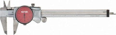 SPI - 0" to 6" Range, 0.001" Graduation, 0.1" per Revolution, Dial Caliper - Red Face, 1.57" Jaw Length, Accurate to 0.0010" - Eagle Tool & Supply