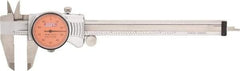 SPI - 0" to 6" Range, 0.001" Graduation, 0.1" per Revolution, Dial Caliper - Orange Face, 1.57" Jaw Length, Accurate to 0.0010" - Eagle Tool & Supply