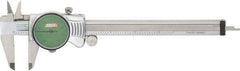 SPI - 0" to 6" Range, 0.001" Graduation, 0.1" per Revolution, Dial Caliper - Green Face, 1.57" Jaw Length, Accurate to 0.0010" - Eagle Tool & Supply