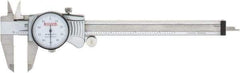 SPI - 0" to 6" Range, 0.001" Graduation, 0.1" per Revolution, Dial Caliper - White Face, 1.57" Jaw Length, Accurate to 0.0010" - Eagle Tool & Supply