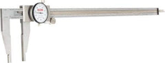 SPI - 0" to 18" Range, 0.001" Graduation, 0.1" per Revolution, Dial Caliper - White Face, 3.125" Jaw Length, Accurate to 0.0020" - Eagle Tool & Supply