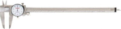 SPI - 0" to 12" Range, 0.001" Graduation, 0.1" per Revolution, Dial Caliper - White Face, 2.51" Jaw Length, Accurate to 0.0015" - Eagle Tool & Supply