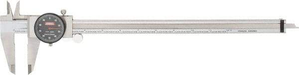 SPI - 0" to 12" Range, 0.001" Graduation, 0.1" per Revolution, Dial Caliper - Black Face, 2.51" Jaw Length, Accurate to 0.0015" - Eagle Tool & Supply
