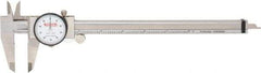 SPI - 0" to 8" Range, 0.001" Graduation, 0.1" per Revolution, Dial Caliper - White Face, 1.97" Jaw Length, Accurate to 0.0015" - Eagle Tool & Supply