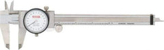 SPI - 0" to 6" Range, 0.001" Graduation, 0.2" per Revolution, Dial Caliper - White Face, 1.57" Jaw Length, Accurate to 0.0010" - Eagle Tool & Supply