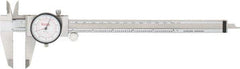 SPI - 0" to 8" Range, 0.001" and 0.02 mm Graduation, 0.001" per Revolution, Dial Caliper - White Face, 50mm Jaw Length, Accurate to 0.03mm - Eagle Tool & Supply