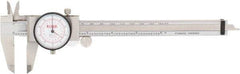 SPI - 0" to 6" Range, 0.001" and 0.02 mm Graduation, 0.001" per Revolution, Dial Caliper - White Face, 40mm Jaw Length, Accurate to 0.02mm - Eagle Tool & Supply