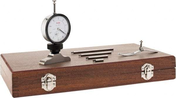 SPI - 0 to 4" Range, Steel, White Dial Depth Gage - 0.001" Graduation, 0.002" Accuracy, 2-1/2" Base Measuring Length - Eagle Tool & Supply