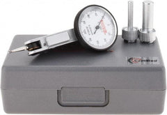 SPI - 0.2mm Range, 0.002mm Dial Graduation, Horizontal Dial Test Indicator - 32mm White Dial, 0-100-0 Dial Reading, Accurate to 0.004mm - Eagle Tool & Supply