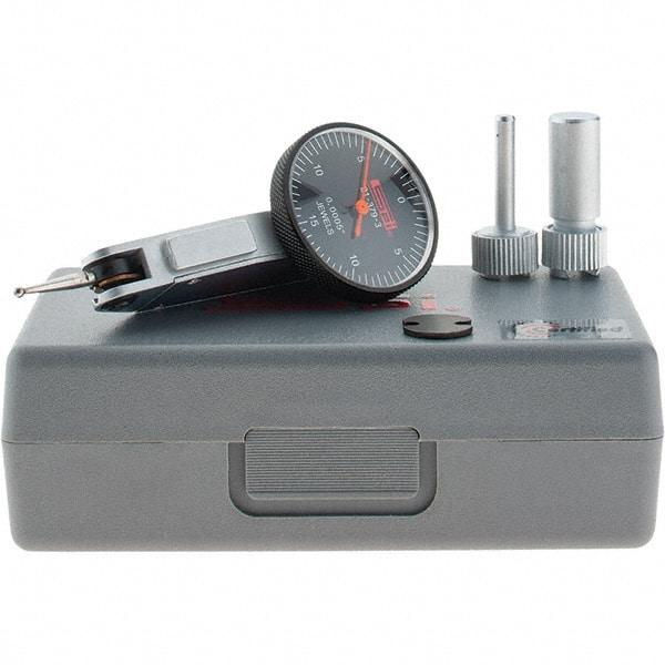 SPI - 0.03" Range, 0.0005" Dial Graduation, Horizontal Dial Test Indicator - 1-1/4" Black Dial, 0-100-0 Dial Reading, Accurate to 0.0005" - Eagle Tool & Supply