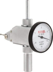 SPI - 0.03" Range, 0.0005" Dial Graduation, Vertical Dial Test Indicator - 1-1/4" White Dial, 0-15-0 Dial Reading, Accurate to 0.0005" - Eagle Tool & Supply