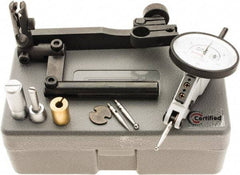 SPI - 10 Piece, 0" to 0.06" Measuring Range, 1-1/2" Dial Diam, 0-15-0 Dial Reading, White Dial Test Indicator Kit - 0.0012" Accuracy, 0.86" Contact Point Length, 0.079" Ball Diam, 0.0005" Dial Graduation - Eagle Tool & Supply