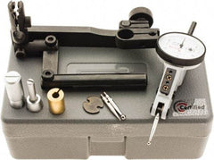 SPI - 10 Piece, 0" to 0.06" Measuring Range, 1.18" Dial Diam, 0-15-0 Dial Reading, White Dial Test Indicator Kit - 0.0012" Accuracy, 0.86" Contact Point Length, 0.079" Ball Diam, 0.0005" Dial Graduation - Eagle Tool & Supply