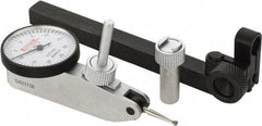 SPI - 8 Piece, 0mm to 0.5mm Measuring Range, 32mm Dial Diam, 0-25-0 Dial Reading, White Dial Test Indicator Kit - 0.013mm Accuracy, 17.3mm Contact Point Length, 2mm Ball Diam, 0.01mm Dial Graduation - Eagle Tool & Supply