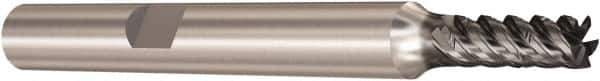 Seco - 4mm, 5 Flute, Single End, Solid Carbide, Corner Chamfer End Mill - 57mm OAL, 48° Helix, Right Hand Flute, 10mm LOC, Right Hand Cut - Eagle Tool & Supply