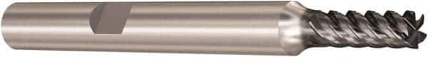 Seco - 4mm, 5 Flute, Single End, Solid Carbide, Corner Chamfer End Mill - 57mm OAL, 48° Helix, Right Hand Flute, 10mm LOC, Right Hand Cut - Eagle Tool & Supply