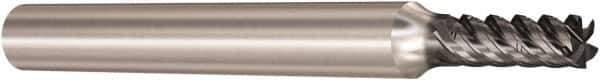Seco - 4mm, 5 Flute, Single End, Solid Carbide, Corner Chamfer End Mill - 57mm OAL, 48° Helix, Right Hand Flute, 10mm LOC, Right Hand Cut - Eagle Tool & Supply