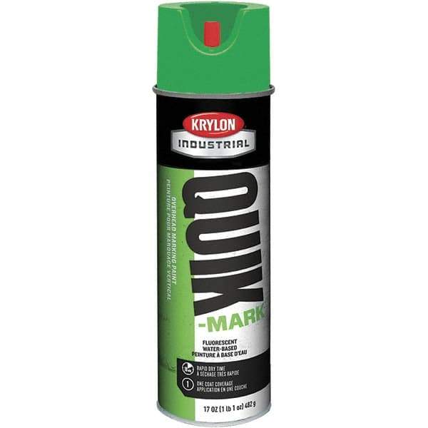 Krylon - 20 fl oz Green Marking Paint - 664' Coverage at 1" Wide, Water-Based Formula, 321 gL VOC - Eagle Tool & Supply