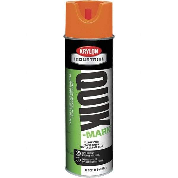 Krylon - 20 fl oz Orange Marking Paint - 664' Coverage at 1" Wide, Water-Based Formula, 320 gL VOC - Eagle Tool & Supply