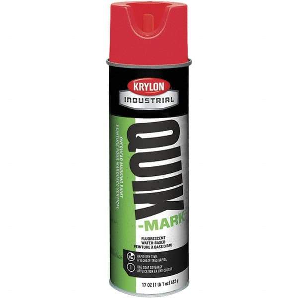 Krylon - 20 fl oz Red Marking Paint - 664' Coverage at 1" Wide, Water-Based Formula, 272 gL VOC - Eagle Tool & Supply