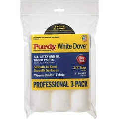 Purdy - 3/8" Nap, 9" Wide Paint Roller Cover - Smooth Texture, Woven Dralon Fabric - Eagle Tool & Supply