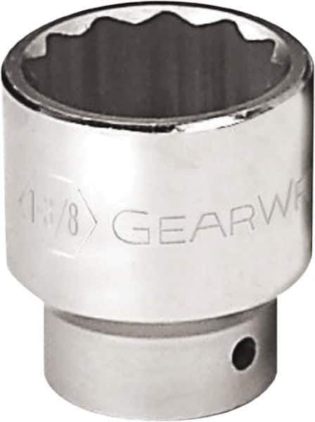 GearWrench - 2-3/8", 3/4" Drive, Standard Hand Socket - 12 Points, 3-1/16" OAL, Alloy Steel, Chrome Finish - Eagle Tool & Supply