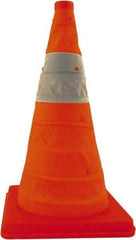 PRO-SAFE - 18" High, Orange Collapsible Traffic Cone - 13" Base Width, 16 Lb - Eagle Tool & Supply