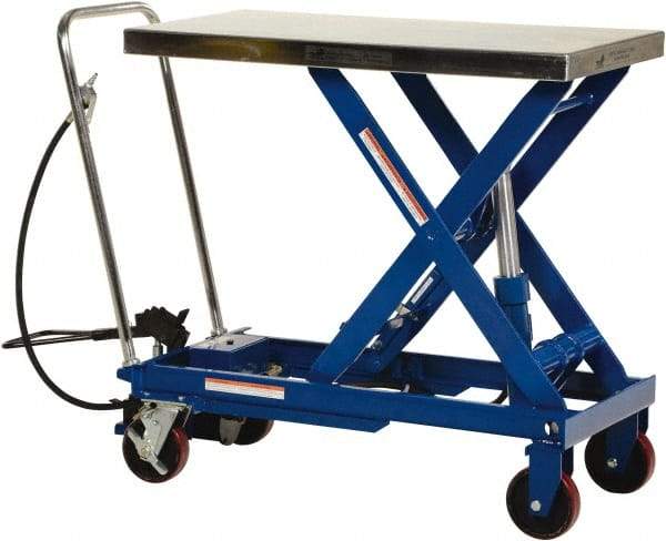 Vestil - 1,750 Lb Capacity Manual Scissor Lift - 14-1/4" to 39-1/2" Lift Height, 39-1/2" Platform Length x 20" Platform Width - Eagle Tool & Supply