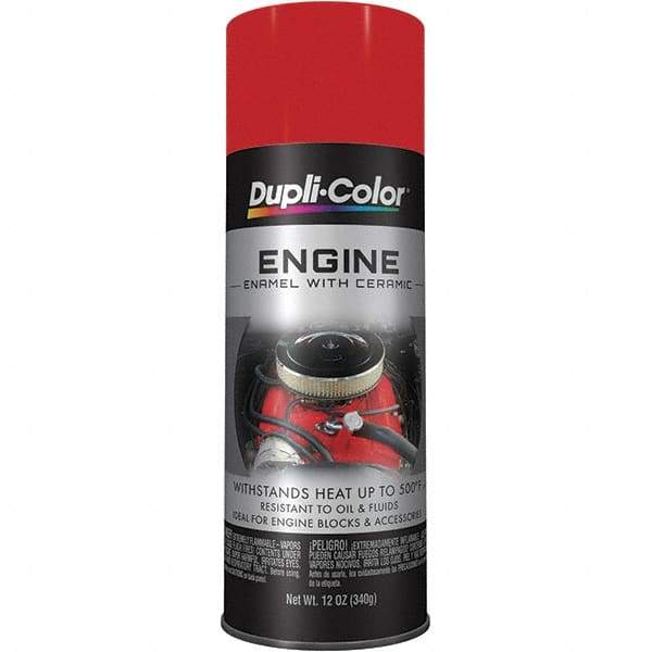 Dupli-Color - 12 oz Red Automotive Heat Resistant Paint - Gloss Finish, 500°F Max Temp, Comes in Aerosol Can - Eagle Tool & Supply