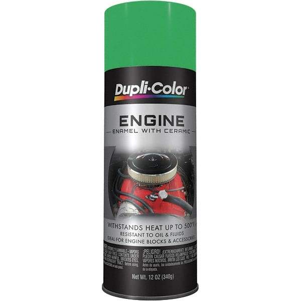 Dupli-Color - 12 oz Grabber Green Automotive Heat Resistant Paint - Gloss Finish, 500°F Max Temp, Comes in Aerosol Can - Eagle Tool & Supply