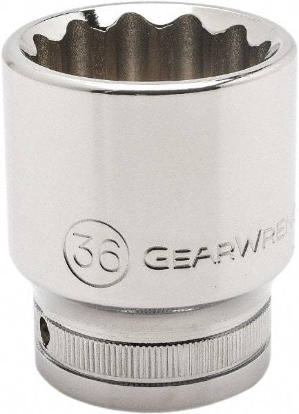 GearWrench - 3/4" Drive, Standard Hand Socket - 12 Points, 2.36" OAL, Alloy Steel, Chrome Finish - Eagle Tool & Supply