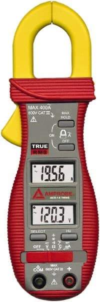 Amprobe - ACD-14-PRO, CAT III, Digital True RMS HVAC Clamp Meter with 1.18" Clamp On Jaws - 600 VAC/VDC, 600 AC Amps, Measures Voltage, Capacitance, Current, microAmps, Resistance, Temperature - Eagle Tool & Supply