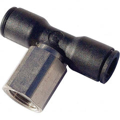 Legris - Plastic Push-To-Connect Tube Fittings Type: Female Branch Tee Tube Outside Diameter (Inch): 1/2 - Eagle Tool & Supply
