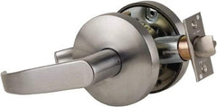 Falcon - Grade 1 Classroom Lever Lockset for 1-3/8" Thick Doors - 2-3/4" Back Set, No Cylinder, Steel, Satin Chrome Finish - Eagle Tool & Supply