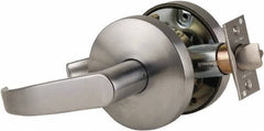 Falcon - Grade 1 Storeroom Lever Lockset for 1-3/8" Thick Doors - 2-3/4" Back Set, No Cylinder, Steel, Satin Chrome Finish - Eagle Tool & Supply