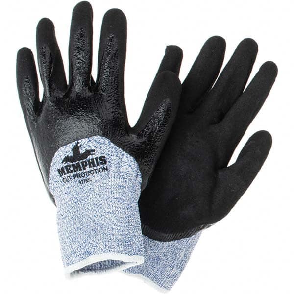 MCR Safety - Size L, ANSI Cut Lvl A4, Puncture Lvl 2, Abrasion Lvl 5, Nitrile Coated Cut Resistant Gloves - Eagle Tool & Supply