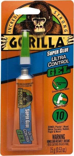 Gorilla Glue - 0.53 oz Tube Clear Super Glue - 24 hr Full Cure Time, Bonds to Most Surfaces - Eagle Tool & Supply