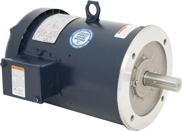 Leeson - 3 Max hp, 1,800 Max RPM, Premium Efficient Electric AC DC Motor - 230/460 V Input, Three Phase, 182TC Frame, C-Face Mount, TEFC Enclosure - Eagle Tool & Supply