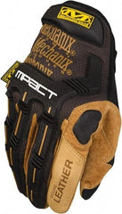 Mechanix Wear - Size M (9) Split Leather Work Gloves - For General Purpose, Uncoated, Hook & Loop Cuff, Full Fingered, Black, Paired - Eagle Tool & Supply
