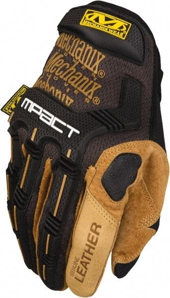 Mechanix Wear - Size XL (11) Split Leather Work Gloves - For General Purpose, Uncoated, Hook & Loop Cuff, Full Fingered, Black, Paired - Eagle Tool & Supply