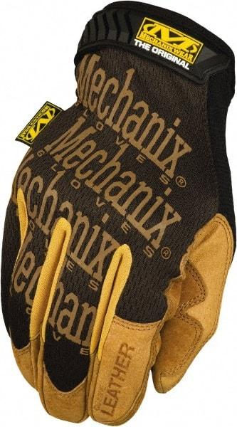 Mechanix Wear - Size 2XL (12) Split Leather Work Gloves - For General Purpose, Uncoated, Hook & Loop Cuff, Full Fingered, Black, Paired - Eagle Tool & Supply