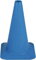 PRO-SAFE - 18" High, Blue Sport Traffic Cone - 12" Base Width, 2.5 Lb - Eagle Tool & Supply