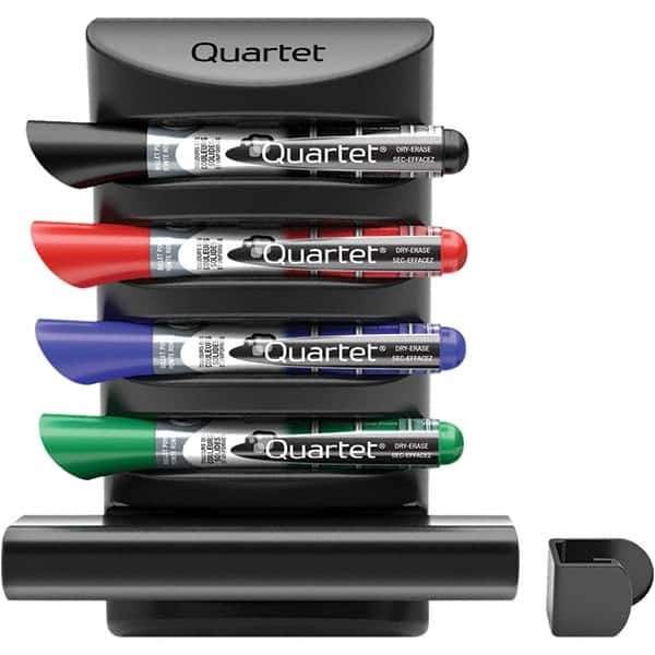 Quartet - Assorted Colors, Prestige 2 Connects Marker Caddy with Markers & Eraser - Includes 4 Chisel-Tip Markers, For Use with Dry Erase Marker Boards - Eagle Tool & Supply